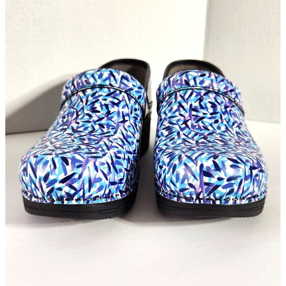 Dansko LT Pro Clog Leather Womens EU 38 US 7.5 - 8 Blue Dash Multicolor Print - Picture 4 of 10